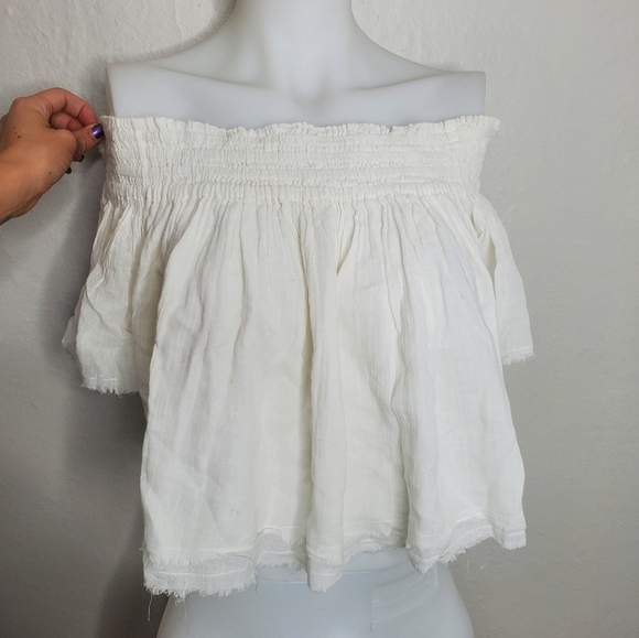 Free People White Milk Maid Crop Top - Picture 4 of 7